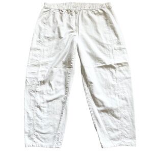 EILEEN FISHER ORGANIC COTTON/HEMP BLEND WHITE PULL ON PANTS SIZE 1X LAGENLOOK